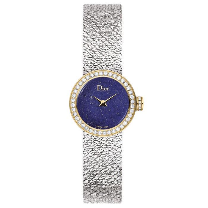 Mini D de Dior Satine quartz watch lapis lazuli diamonds 19 mm