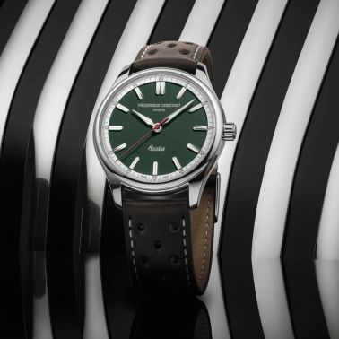 Frédérique Constant Vintage Rally Healey Automatic green dial leather strap 40 mm