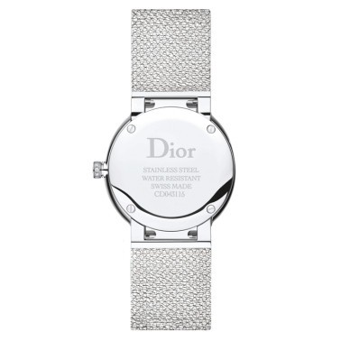 Montre D de Dior Satine cadran nacre blanche bracelet acier 36 mm