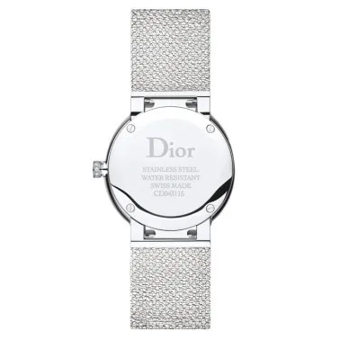 Montre D de Dior Satine cadran nacre blanche bracelet acier 36 mm