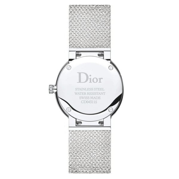 Montre D de Dior Satine cadran nacre blanche bracelet acier 36 mm