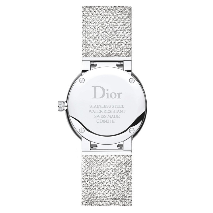 Montre D de Dior Satine cadran nacre blanche bracelet acier 36 mm
