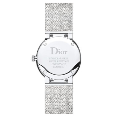 Montre D de Dior Satine cadran nacre rose bracelet acier 36 mm