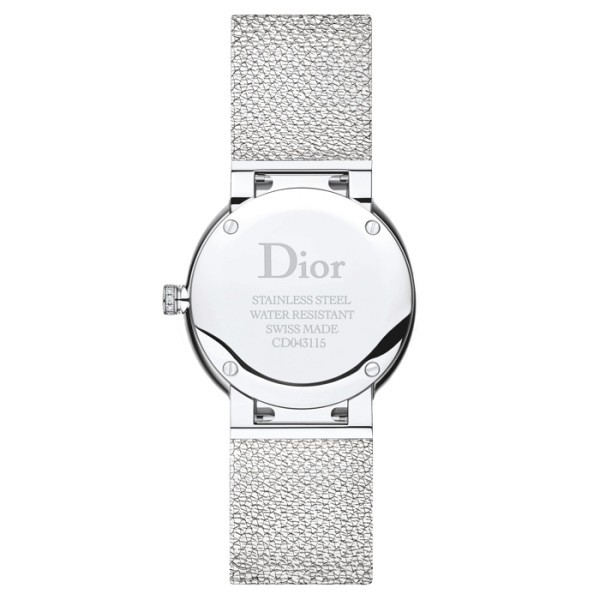 Montre D de Dior Satine cadran nacre rose bracelet acier 36 mm