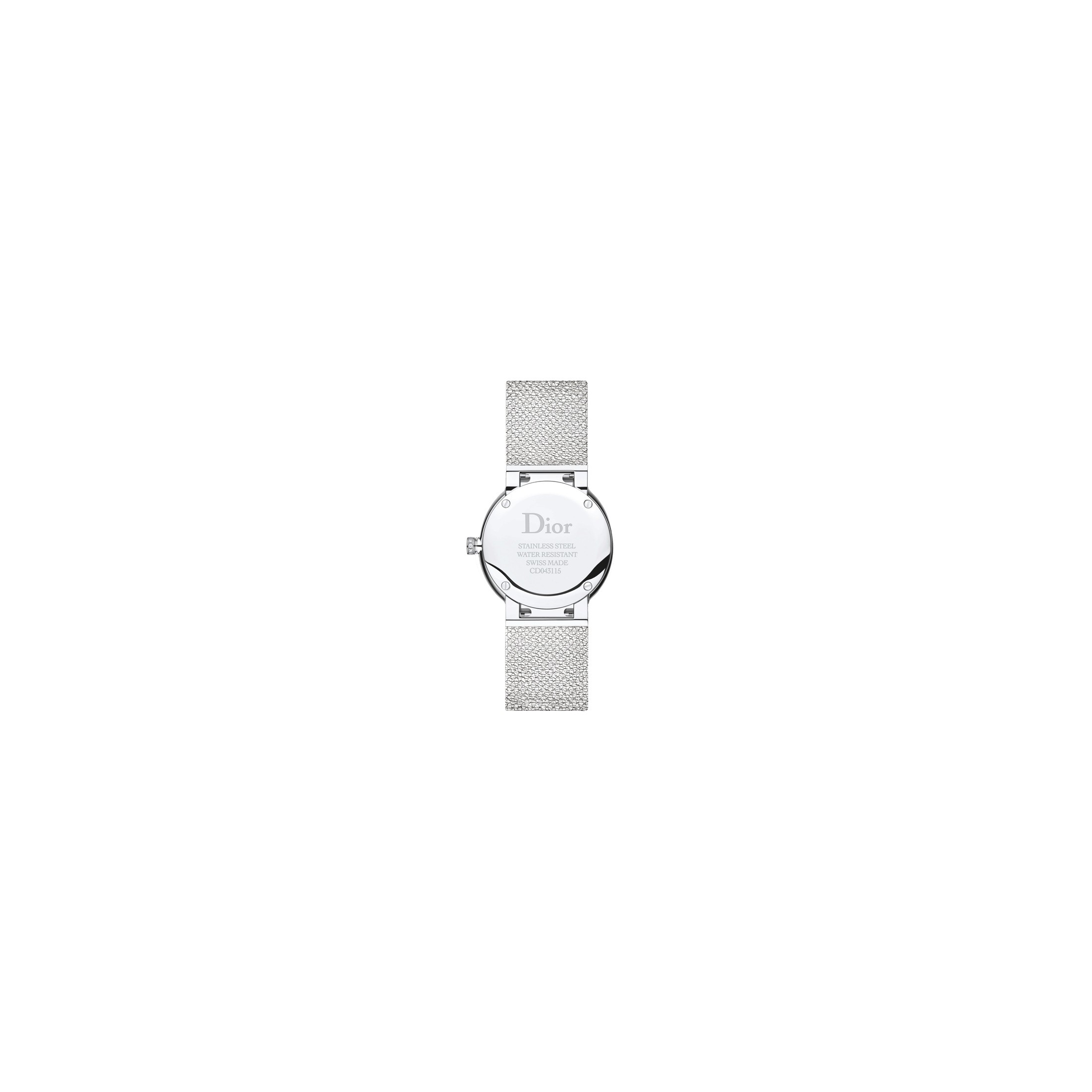 D de Dior Satine quartz watch pink mother of pearl dial and stainless steel bracelet 36 mm