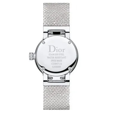 Montre D de Dior Satine cadran nacre blanche index diamants 25 mm
