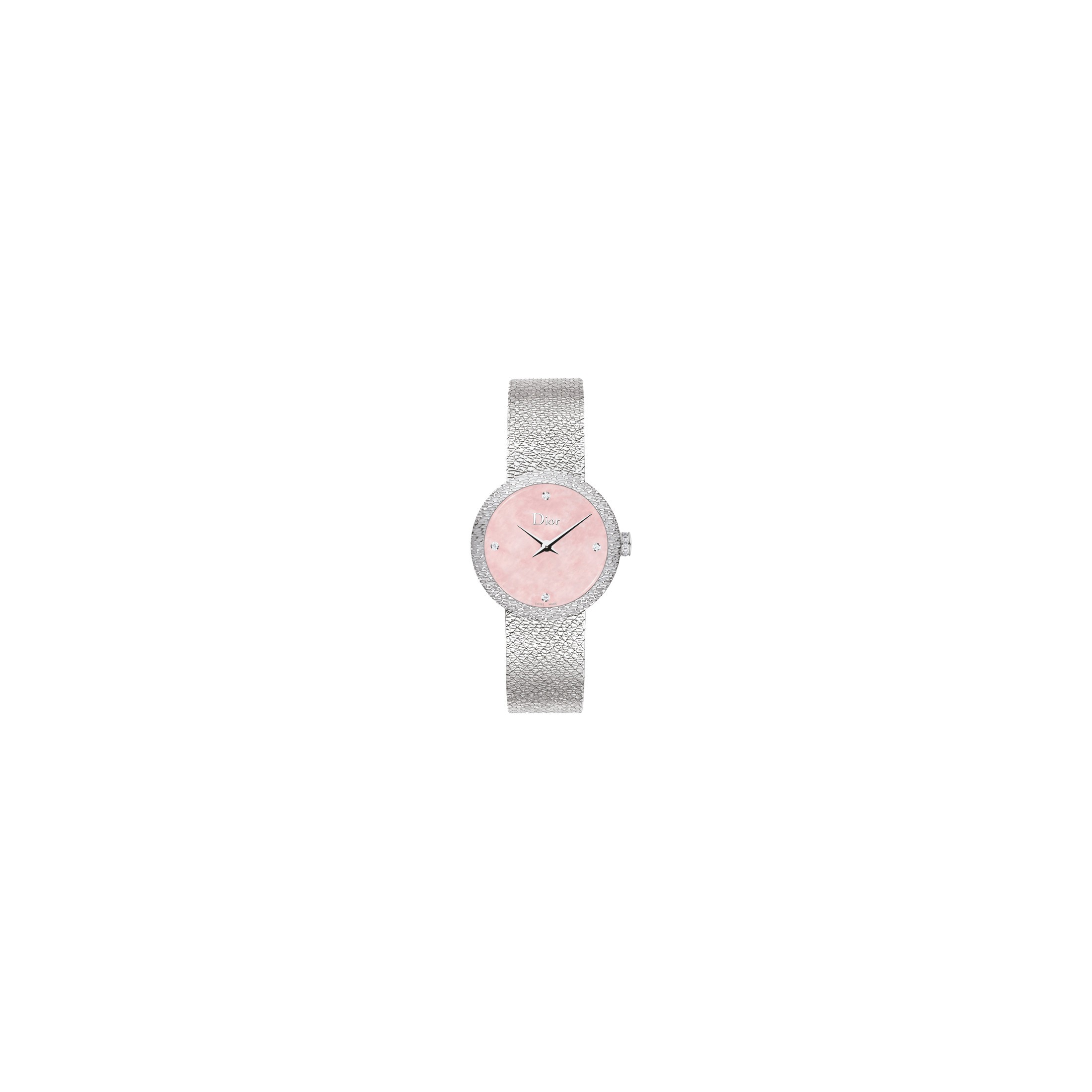D de Dior Satine quartz steel mother of pearl diamond watch 25 mm Lepage