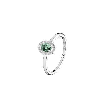 Lepage Antoinette ring in white gold, green sapphire and diamonds