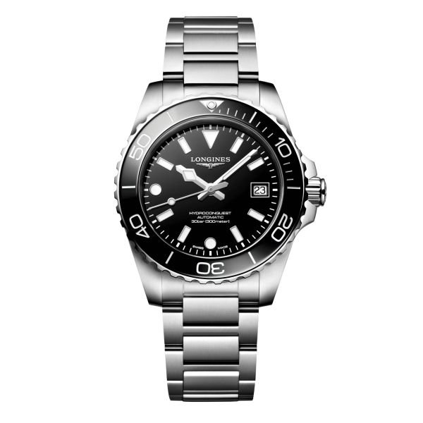 Montre Longines HydroConquest automatique cadran noir bracelet acier 39 mm