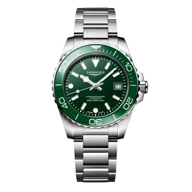 Longines HydroConquest automatic green dial steel bracelet 39 mm