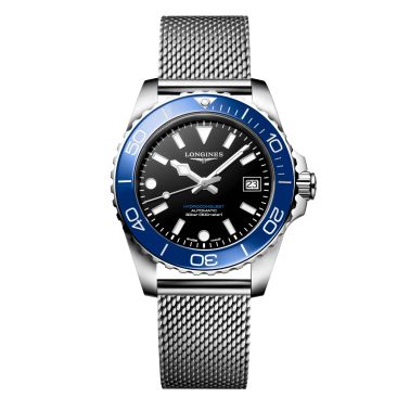Montre Longines HydroConquest automatique cadran noir bracelet acier milanais 39 mm