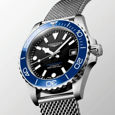 Longines HydroConquest automatic black dial milanese bracelet 42 mm