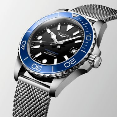 Longines HydroConquest automatic black dial milanese bracelet 39 mm