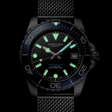 Longines HydroConquest automatic black dial milanese bracelet 39 mm