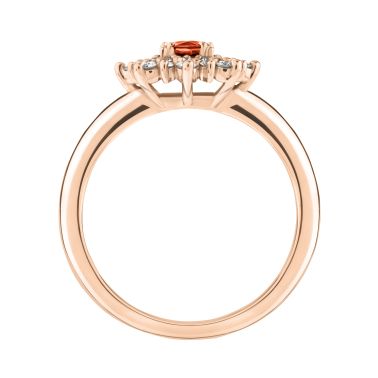 Lepage Dentelle ring in rose gold, orange sapphire and diamonds