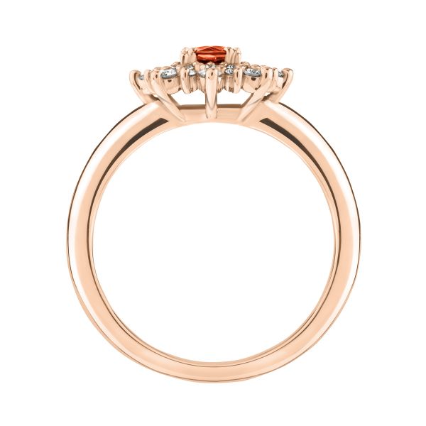 Lepage Dentelle ring in rose gold, orange sapphire and diamonds