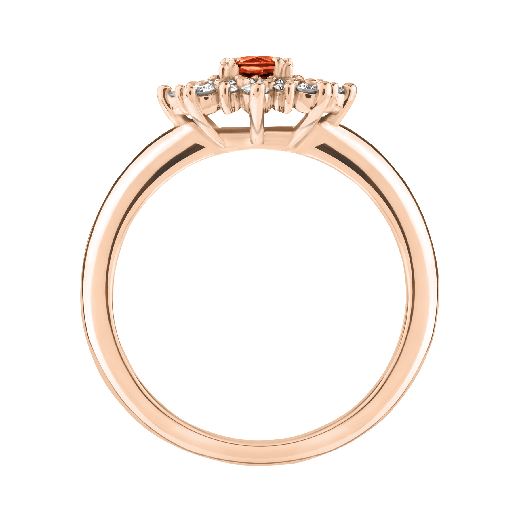Lepage Dentelle ring in rose gold, orange sapphire and diamonds
