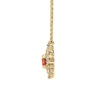 Lepage Dentelle necklace in yellow gold, orange sapphire and diamonds