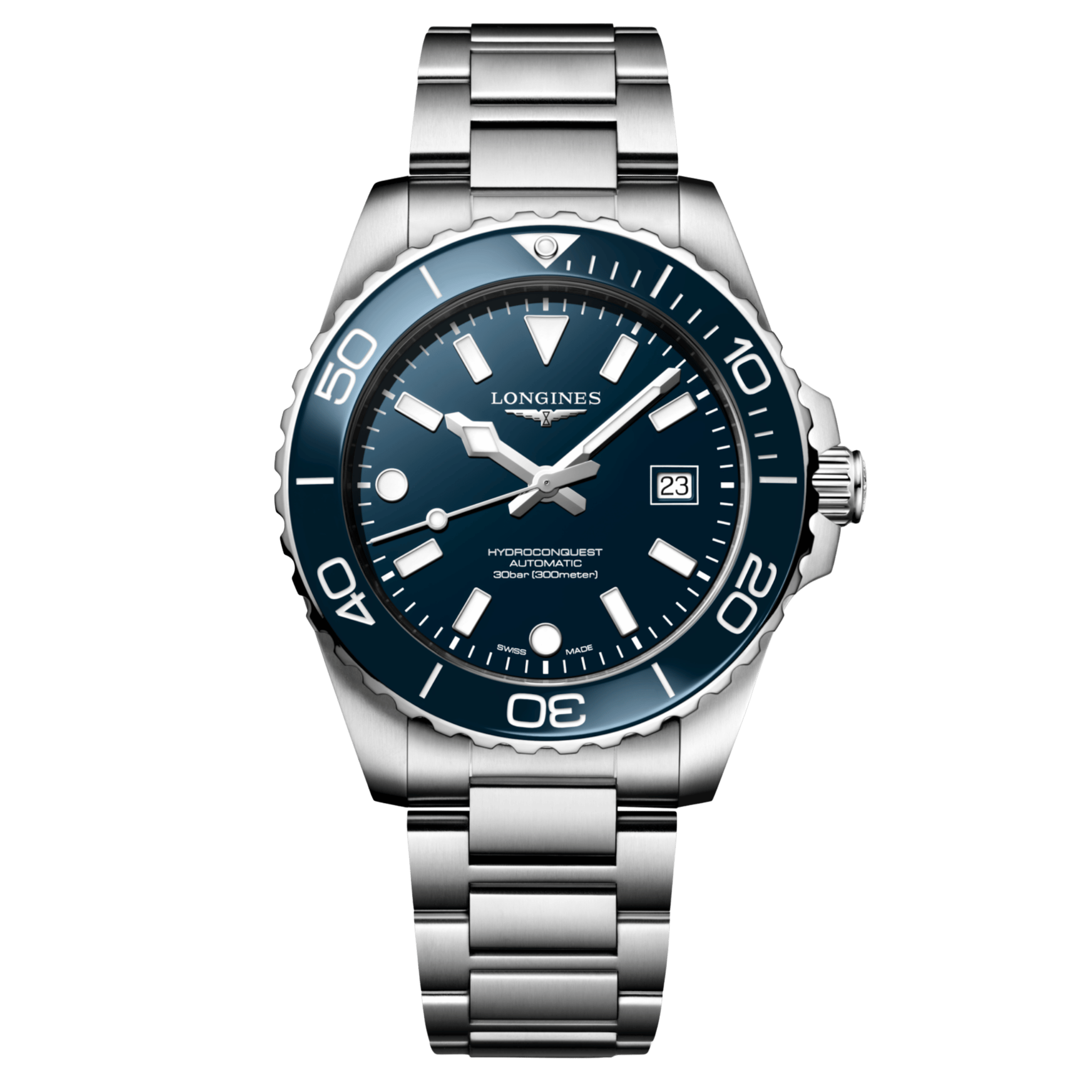Montre Longines HydroConquest automatique cadran bleu bracelet acier 42 mm