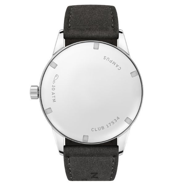 Montre NOMOS Club Campus All Olive mécanique fond acier cadran vert bracelet velours anthracite 36 mm