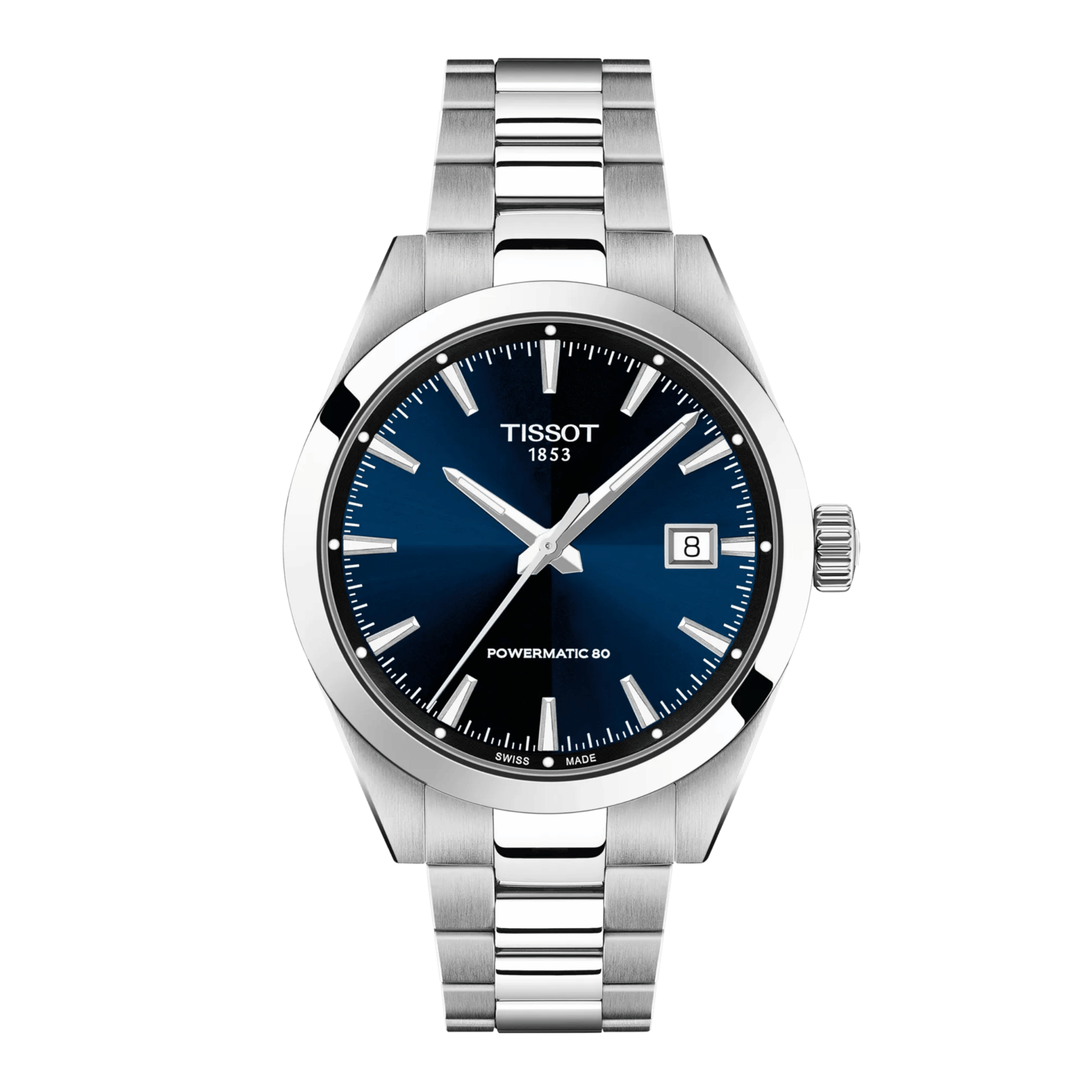 Tissot Gentleman Powermatic 80 automatic blue dial steel bracelet 38 mm