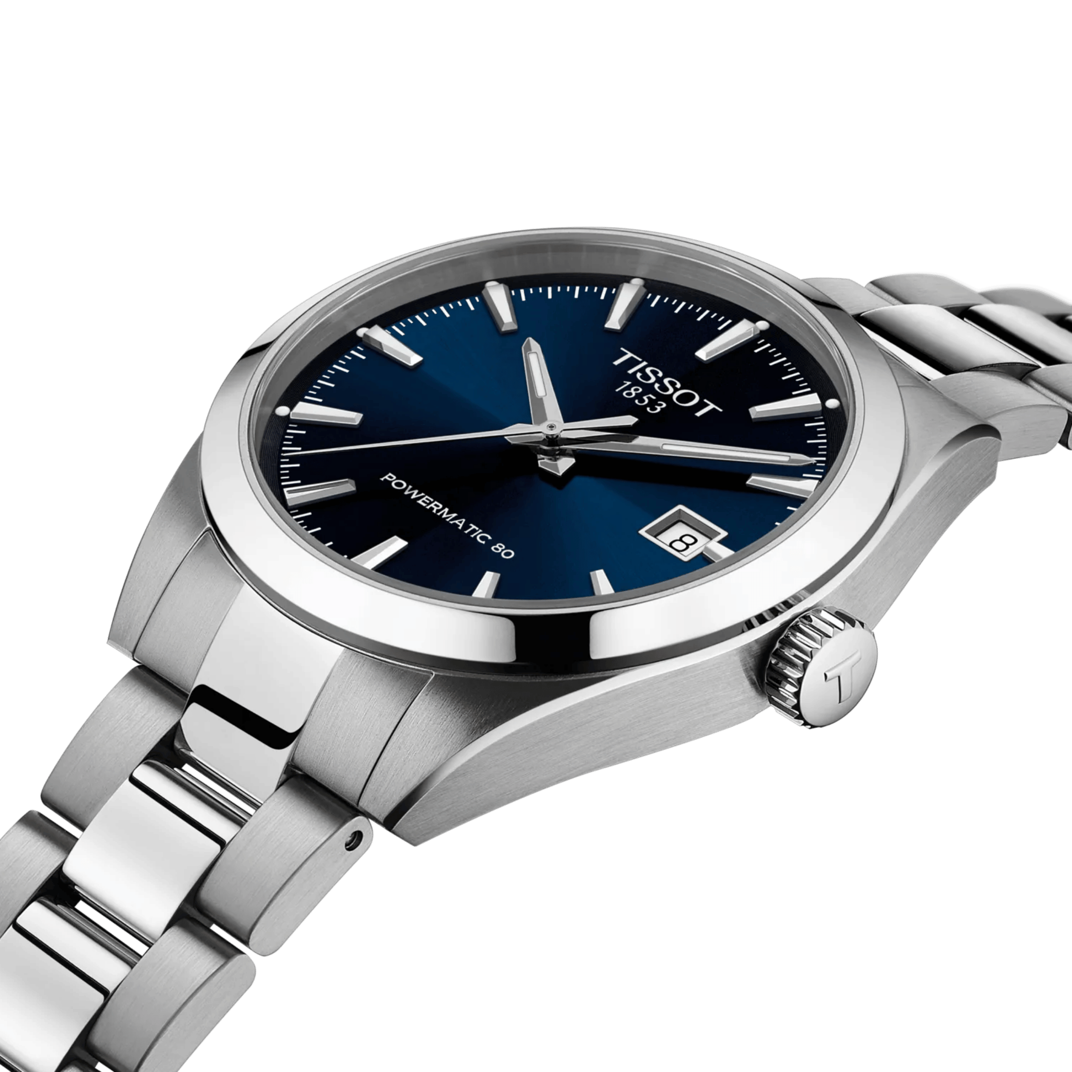 Tissot Gentleman Powermatic 80 automatic blue dial steel bracelet 38 mm