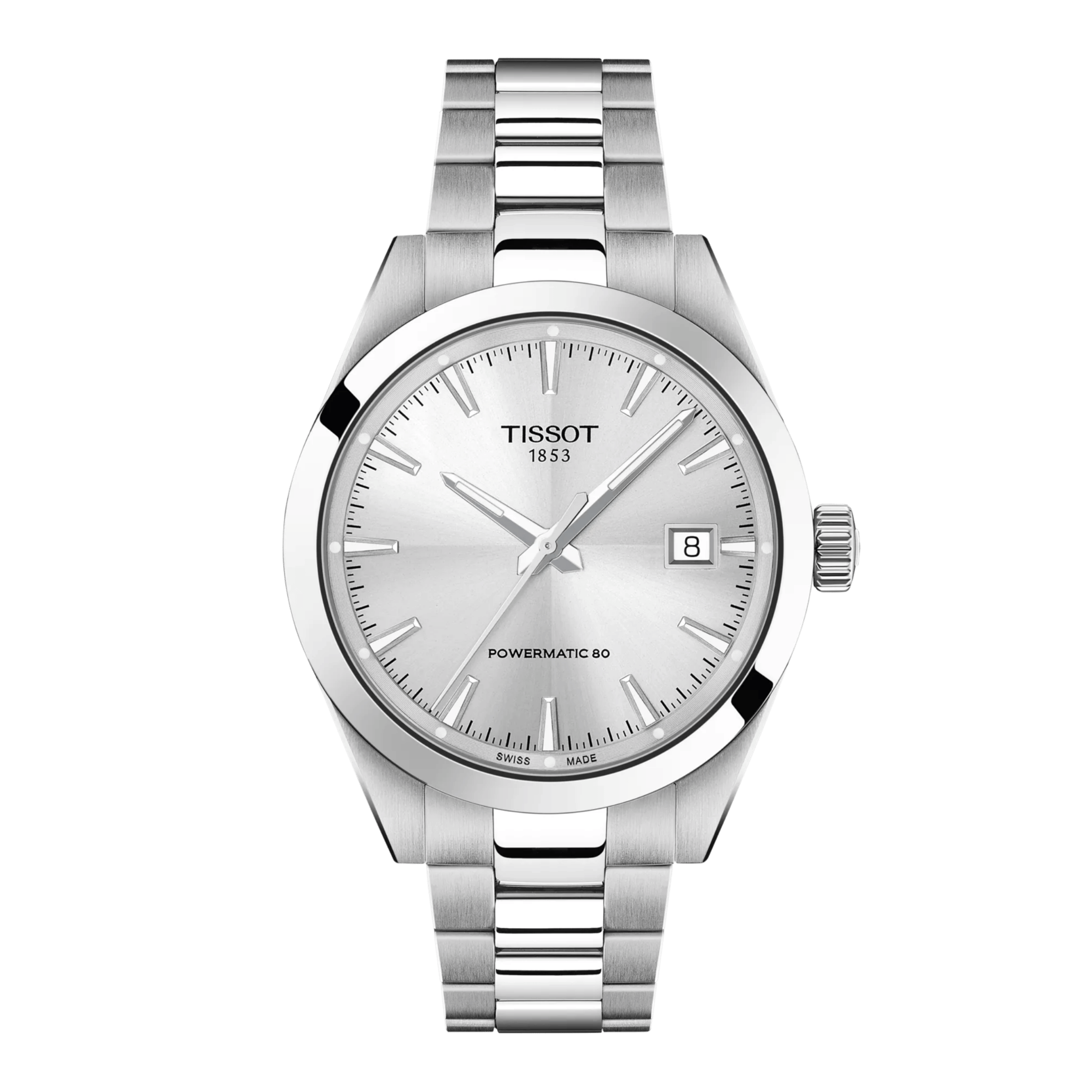 Tissot Gentleman Powermatic 80 automatic silver dial steel bracelet 38 mm