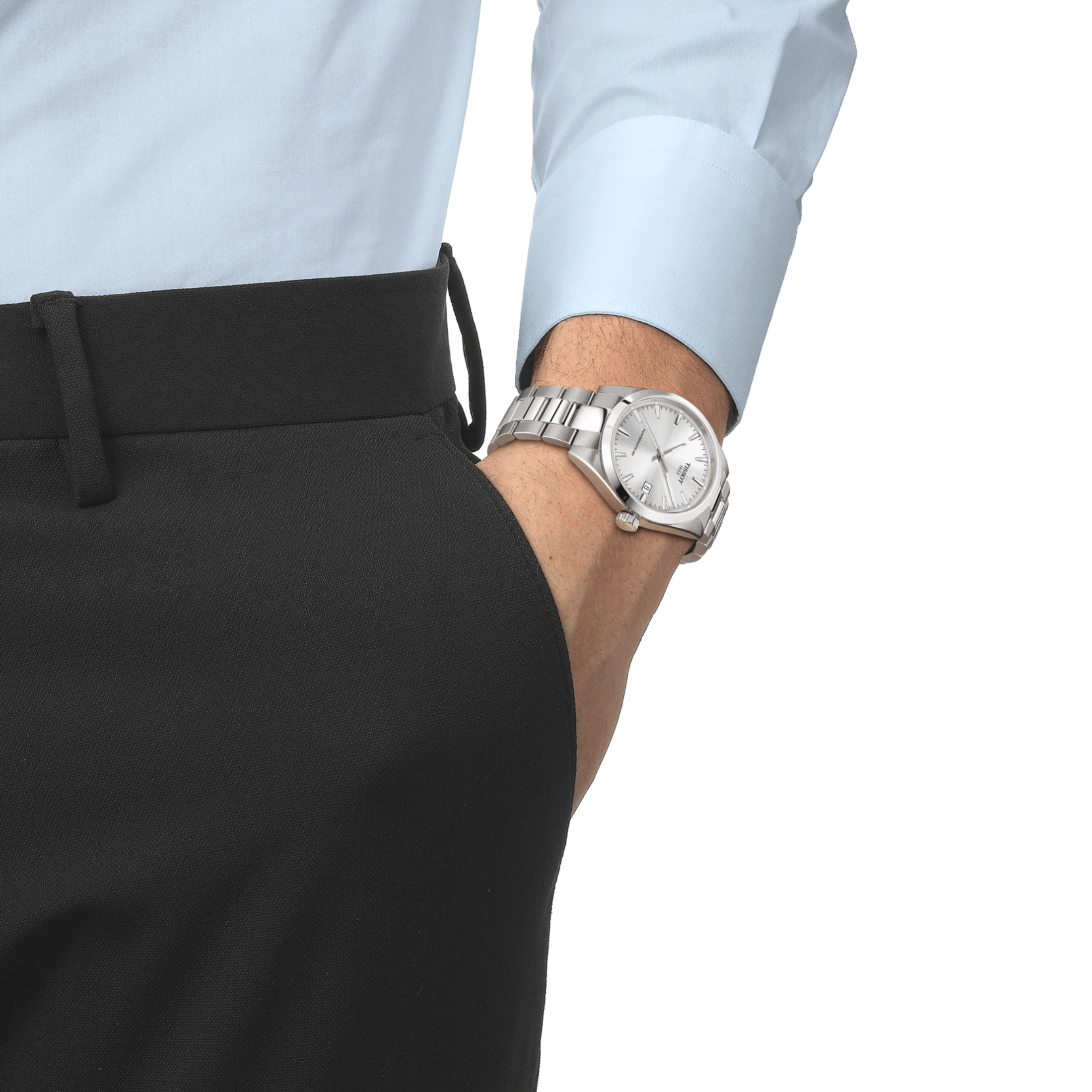 Montre Tissot Gentleman Powermatic 80 automatique cadran argenté bracelet acier 38 mm