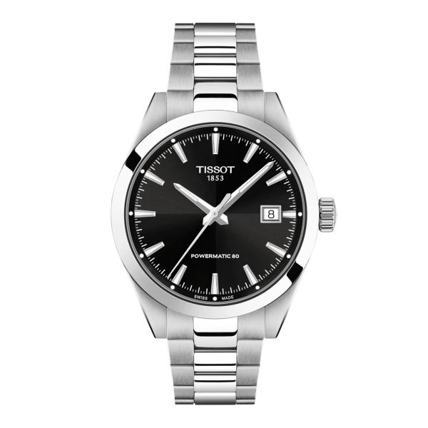 Tissot Gentleman Powermatic 80 automatic black dial steel bracelet 38 mm