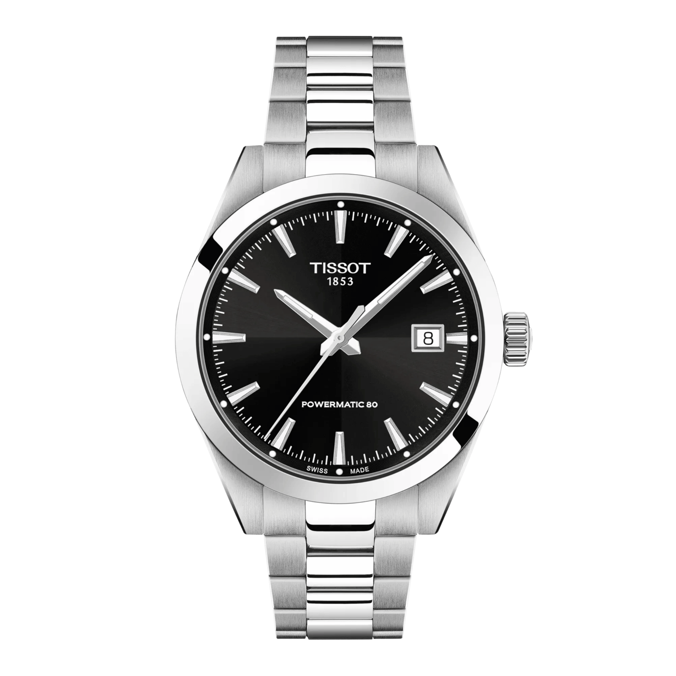 Tissot Gentleman Powermatic 80 automatic black dial steel bracelet 38 mm
