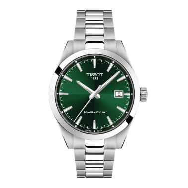 Tissot Gentleman Powermatic 80 automatic green dial steel bracelet 38 mm