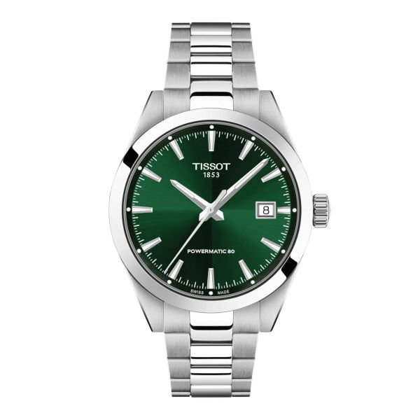 Tissot Gentleman Powermatic 80 automatic green dial steel bracelet 38 mm