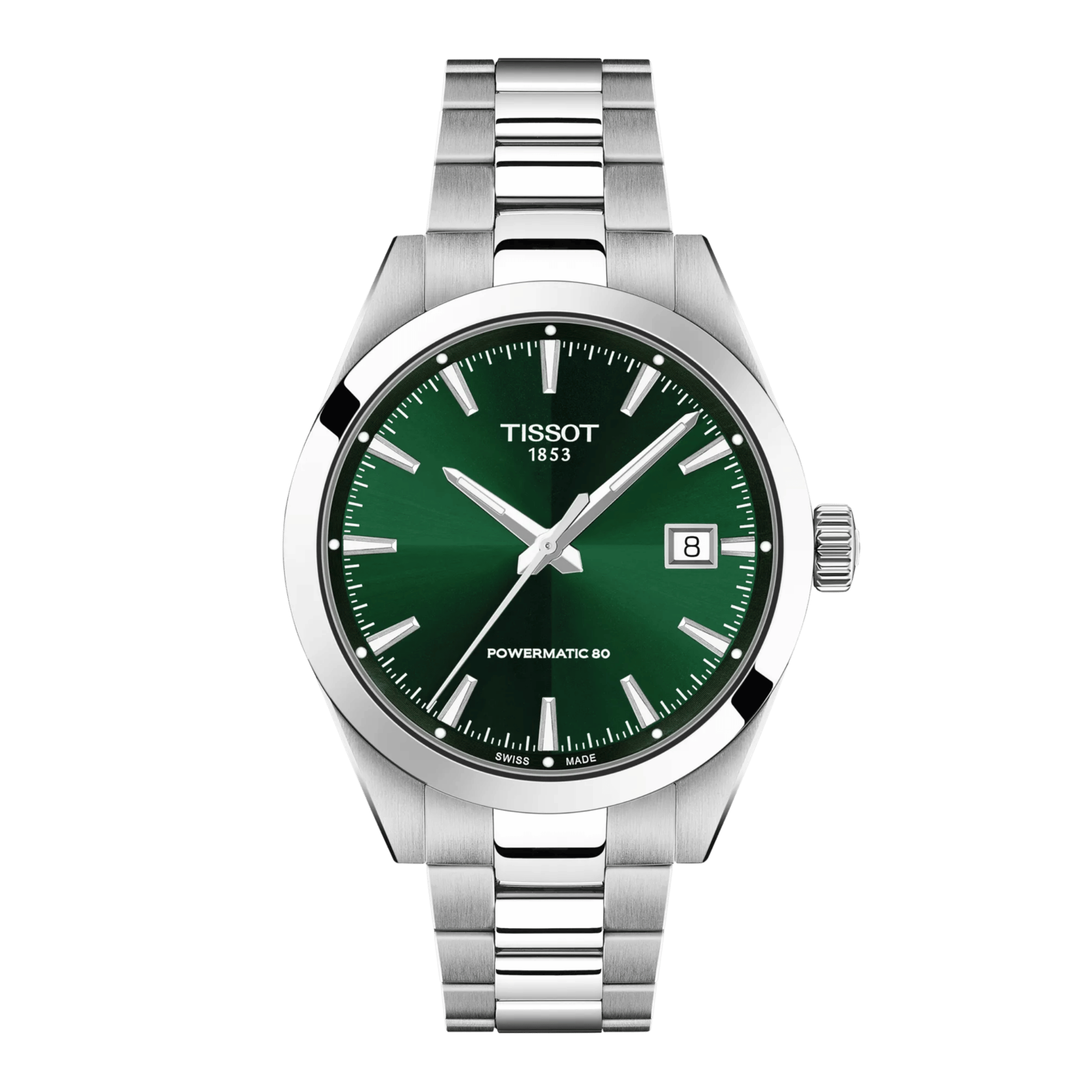 Tissot Gentleman Powermatic 80 automatic green dial steel bracelet 38 mm