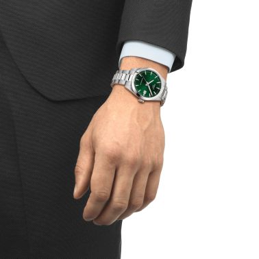 Tissot Gentleman Powermatic 80 automatic green dial steel bracelet 38 mm