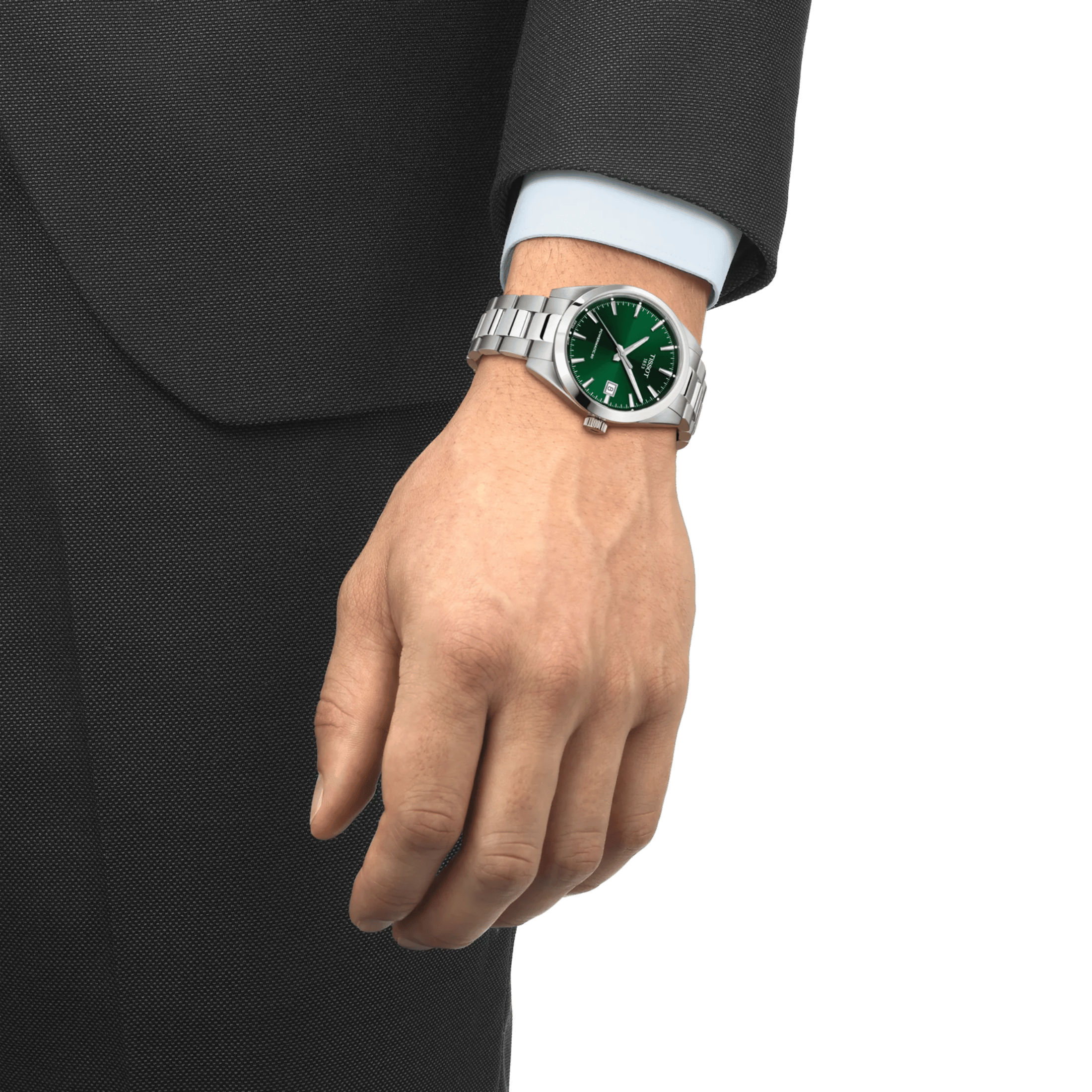 Tissot Gentleman Powermatic 80 automatic green dial steel bracelet 38 mm