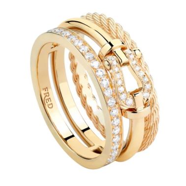 Bague FRED Force 10 Rise en or jaune et diamants