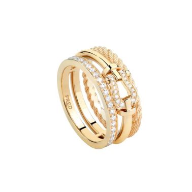 Bague FRED Force 10 Rise en or jaune et diamants