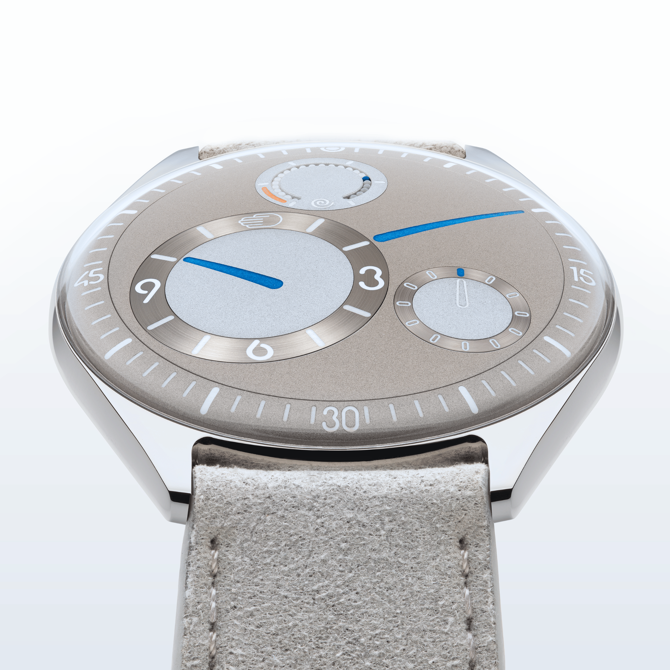 Ressence TYPE 11 Latte titanium automatic grey dial leather strap 41 mm