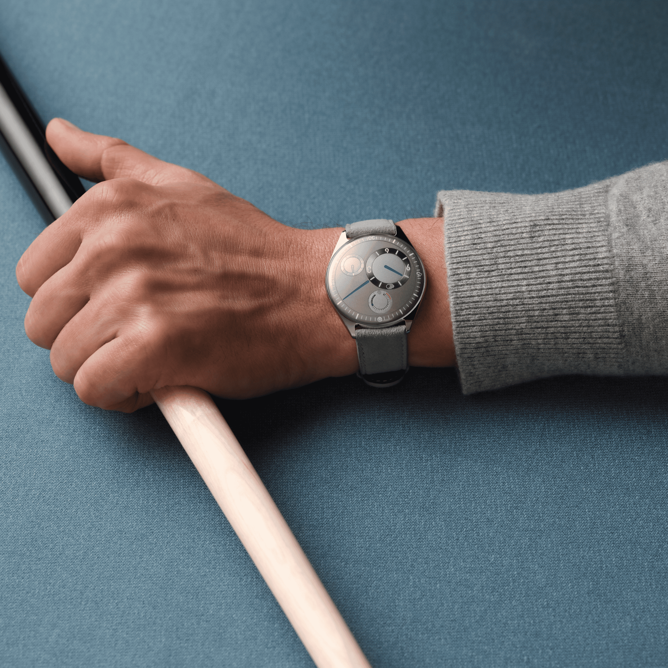 Ressence TYPE 11 Latte titanium automatic grey dial leather strap 41 mm