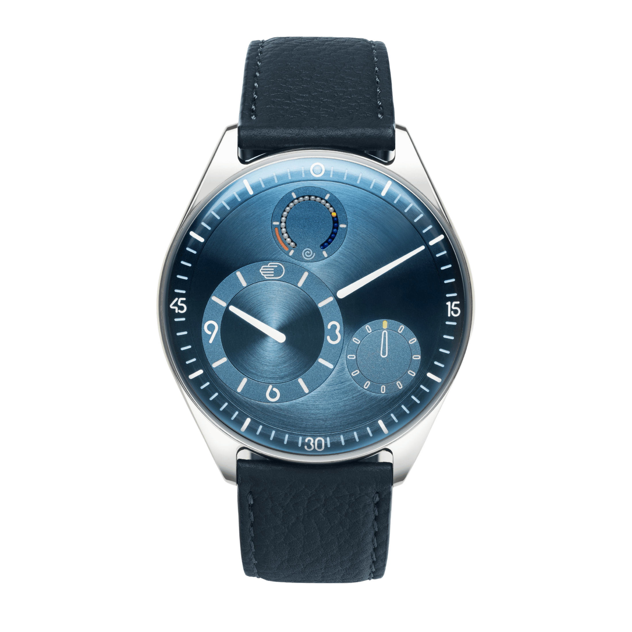 Ressence TYPE 11 Sky titanium automatic blue dial leather strap 41 mm