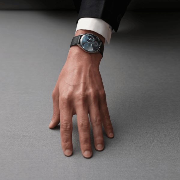Ressence TYPE 11 Sky titanium automatic blue dial leather strap 41 mm