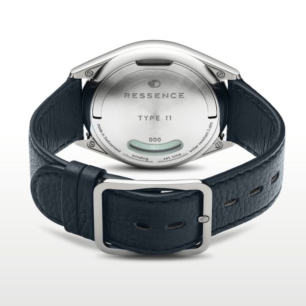 Ressence TYPE 11 Sky titanium automatic blue dial leather strap 41 mm