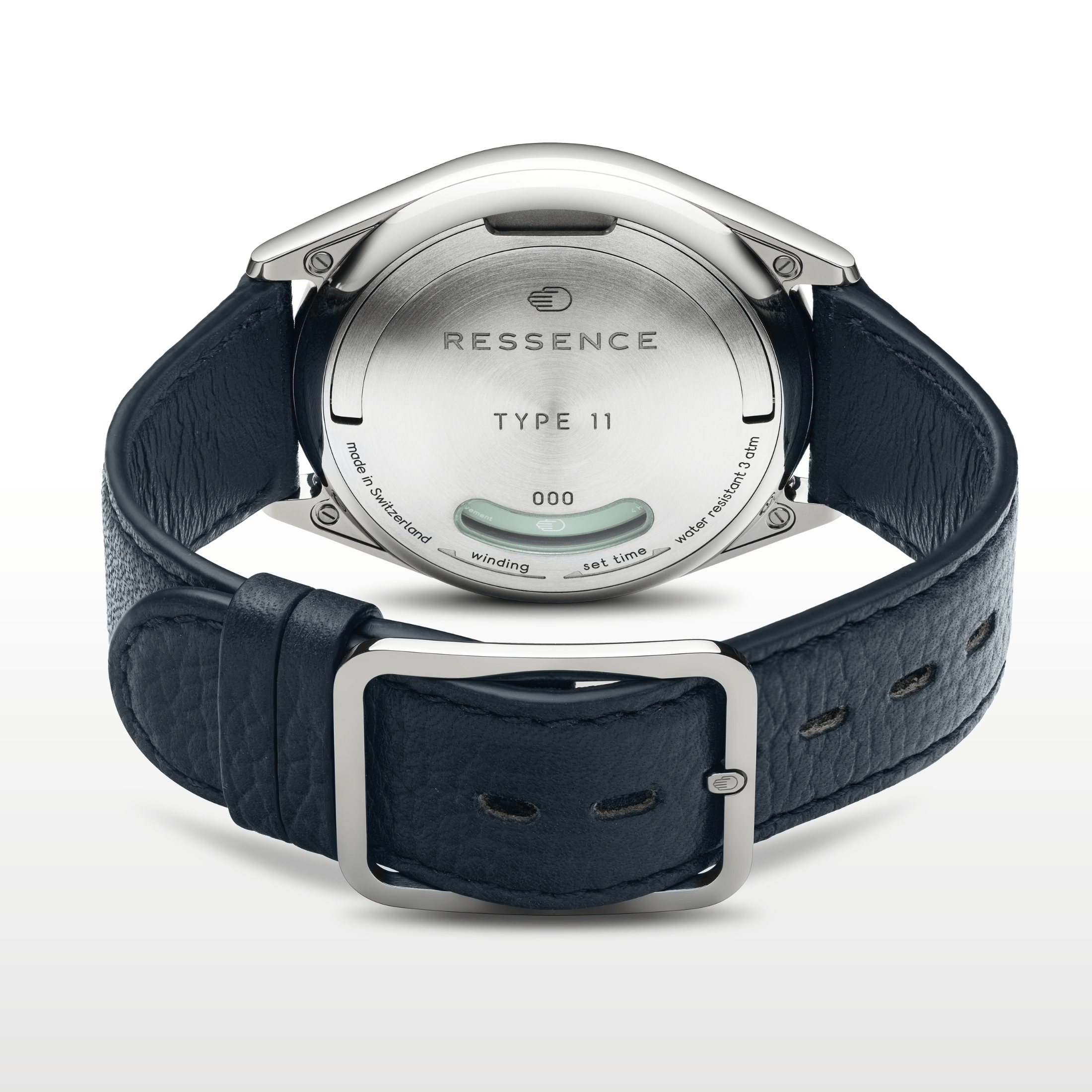 Ressence TYPE 11 Sky titanium automatic blue dial leather strap 41 mm