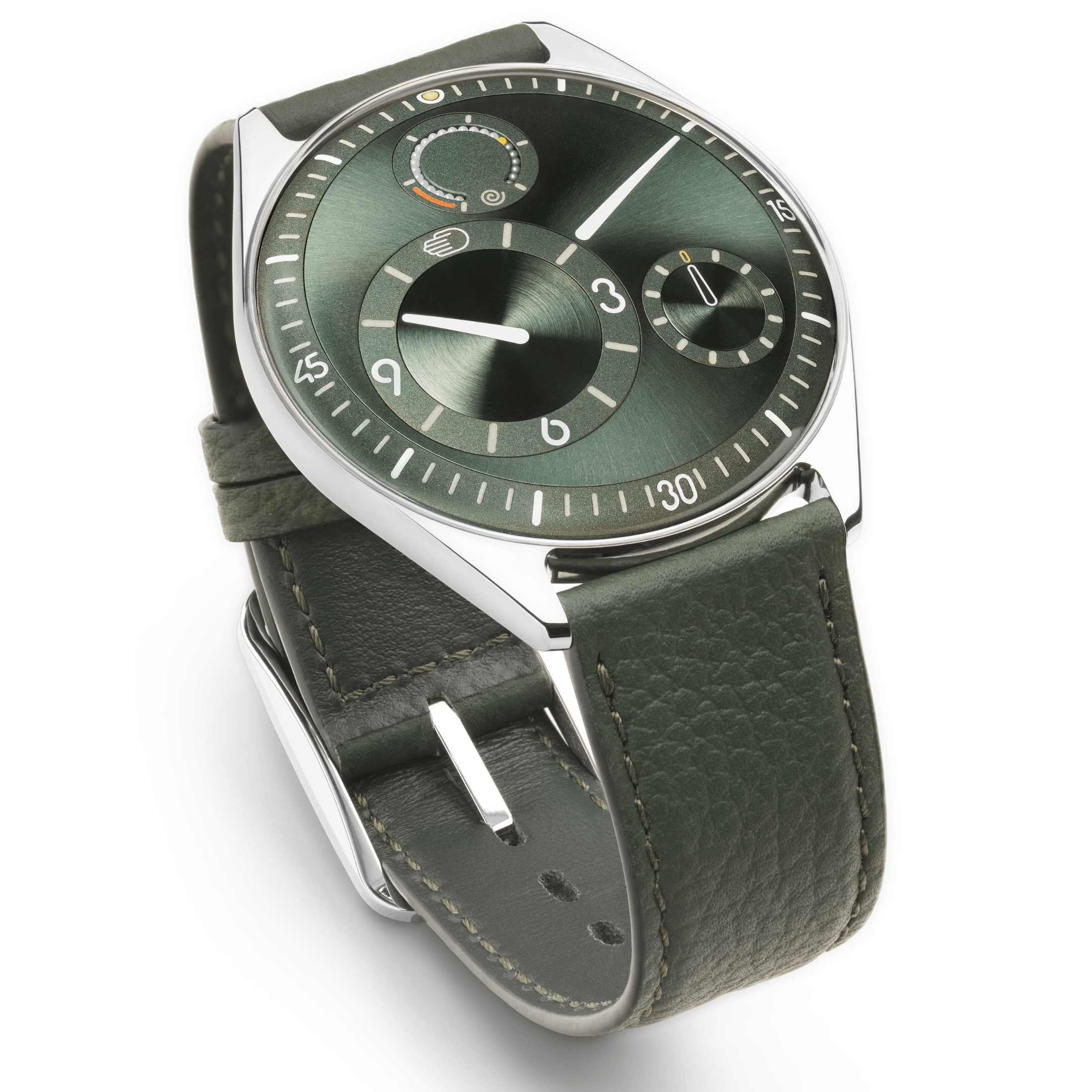 Ressence TYPE 11 Pine titanium automatic green dial leather strap 41 mm