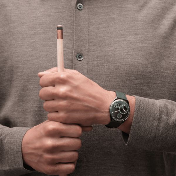 Ressence TYPE 11 Pine titanium automatic green dial leather strap 41 mm