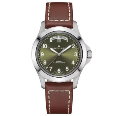 Hamilton Khaki Field Watch with green Dial and Steel Strap, 40 mm
