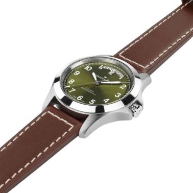 Hamilton Khaki Field Watch with green Dial and Steel Strap, 40 mm