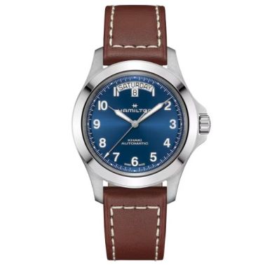 Hamilton Khaki Field Day Date Watch, Blue Dial, Leather Strap, 40 mm
