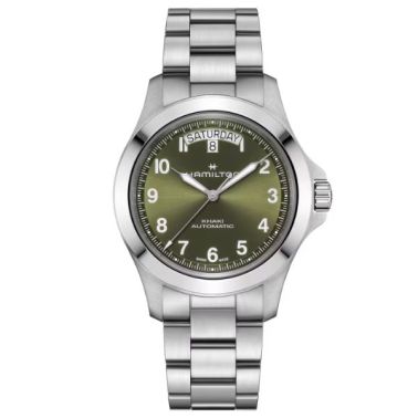 Hamilton Khaki Field Day Date Watch, Green Dial, Steel Strap, 40 mm