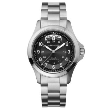 Hamilton Khaki Field Day Date Watch, Black Dial, Steel Strap, 40 mm
